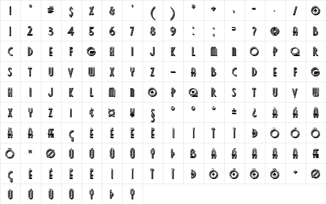 Poker Regular  glyph index
