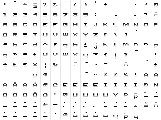 Interlace Single  glyph index