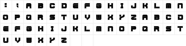 Futura Original Regular  glyph index