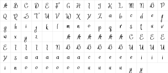 Think Dreams Demo Regular  glyph index