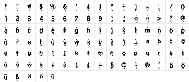 Mischstab Apfelsaft Regular  glyph index
