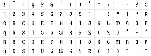 Ipscrik Regular  glyph index