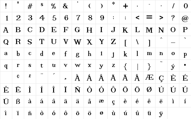 Adhesion DB Regular  glyph index