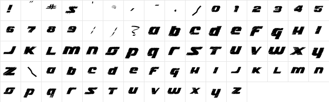 LHF Sugargirl Regular  glyph index