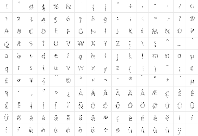 Nebulae Regular  glyph index