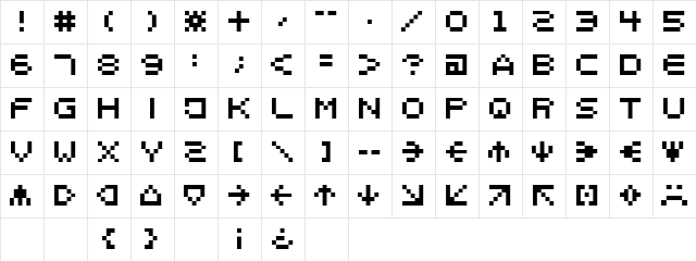 spaider Regular  glyph index