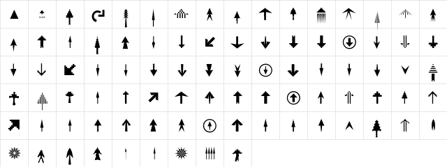 Fleches UpDown  glyph index