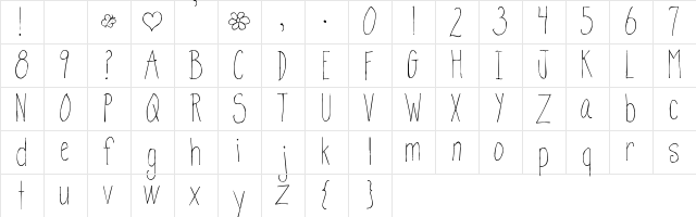 Pea Martha Regular  glyph index