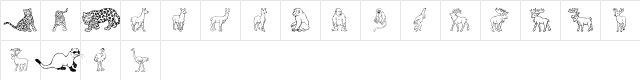 GE Wild Kingdom L to O Regular  glyph index