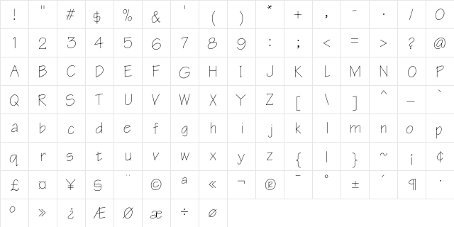 Architect Regular  glyph index