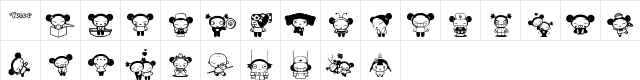 pucca Regular  glyph index