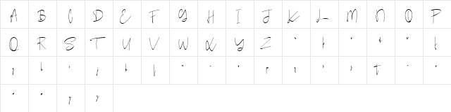 Ameriondela Free Regular  glyph index
