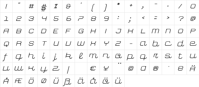 closeHookline Thin  glyph index