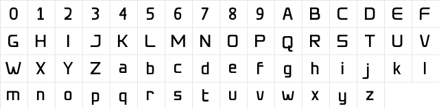 Mitsuha Regular  glyph index