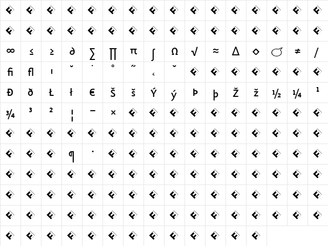 Eureka Sans Medium  glyph index