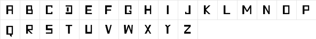 Quadratic - Demo Regular  glyph index