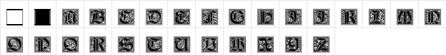 Gothic Normal  glyph index