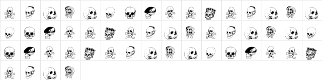 SKULL FONT Regular  glyph index