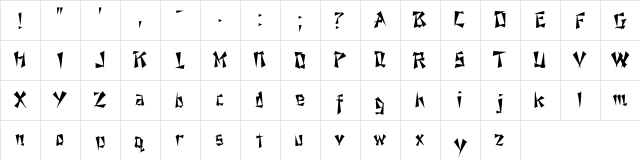 NixonInChina Regular  glyph index