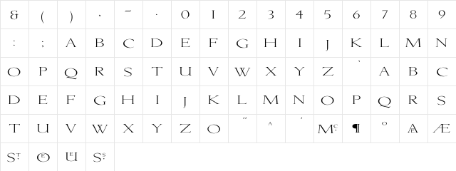 Lichtner Ex Regular  glyph index