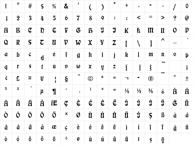 00269 Regular  glyph index