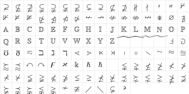 msbm10 Regular  glyph index