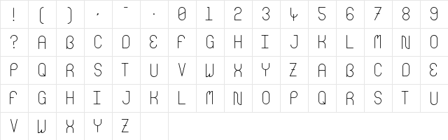Aquatic Shellfish Regular  glyph index