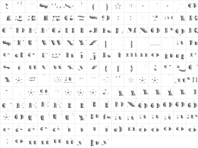 FederalSix Diagonal  glyph index