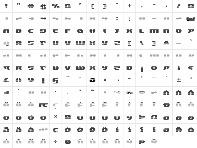 Lord of the Sith Gradient Regular  glyph index