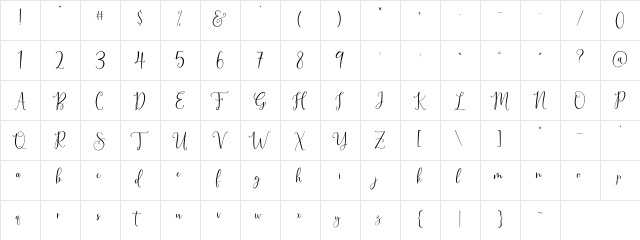 SinfoniettaPersonalUseOnly Regular  glyph index