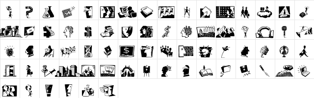 DF Professnl Connections ITC Regular  glyph index