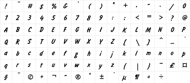 InformC Regular  glyph index
