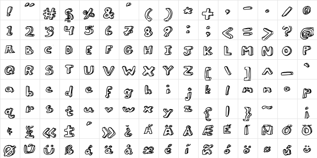 Playdoh Snake Medium  glyph index