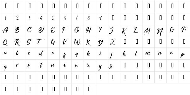 The Redlight Free Regular  glyph index