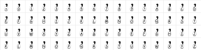 Snake one Regular  glyph index