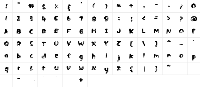 CK Fingerpaint Regular  glyph index