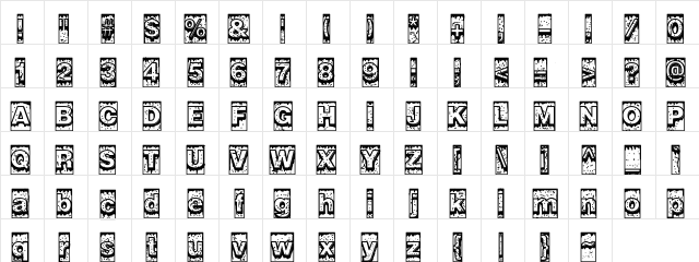 Swamp Type Regular  glyph index