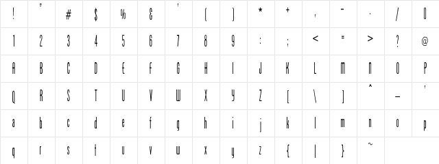 Lauren Regular  glyph index