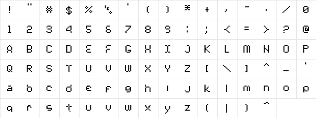 00 Starmap Truetype Regular  glyph index