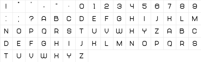 Abandoned Heavy  glyph index