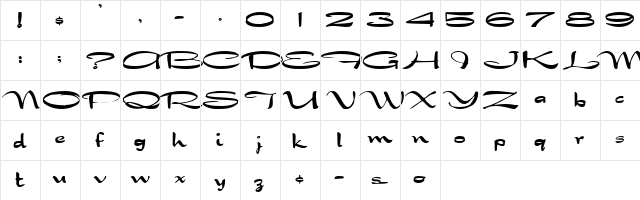 Dragonwick (Plain)  glyph index