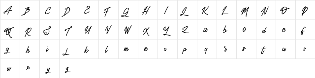 Mariose FREE Regular  glyph index