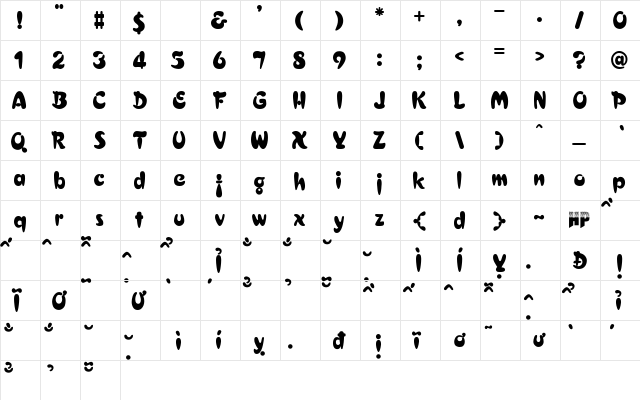 HP-France Regular  glyph index