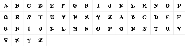 Gadzoox Bold  glyph index