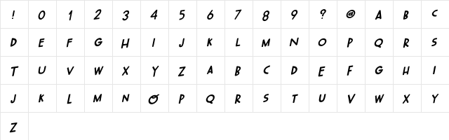 Oh Wonderful Italic DEMO Italic  glyph index