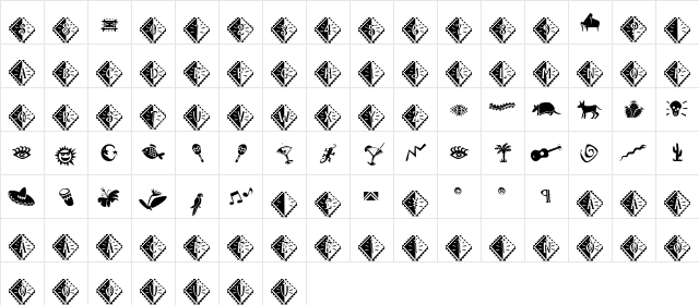 Mambo Regular  glyph index