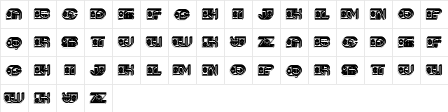 Trend Fat Regular  glyph index