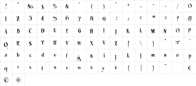 LHFMisterSpookyCOND Medium  glyph index