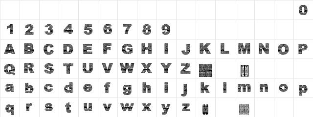 AsmatFont2007 Regular  glyph index