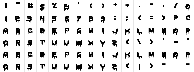 Thrash Decision Regular  glyph index
